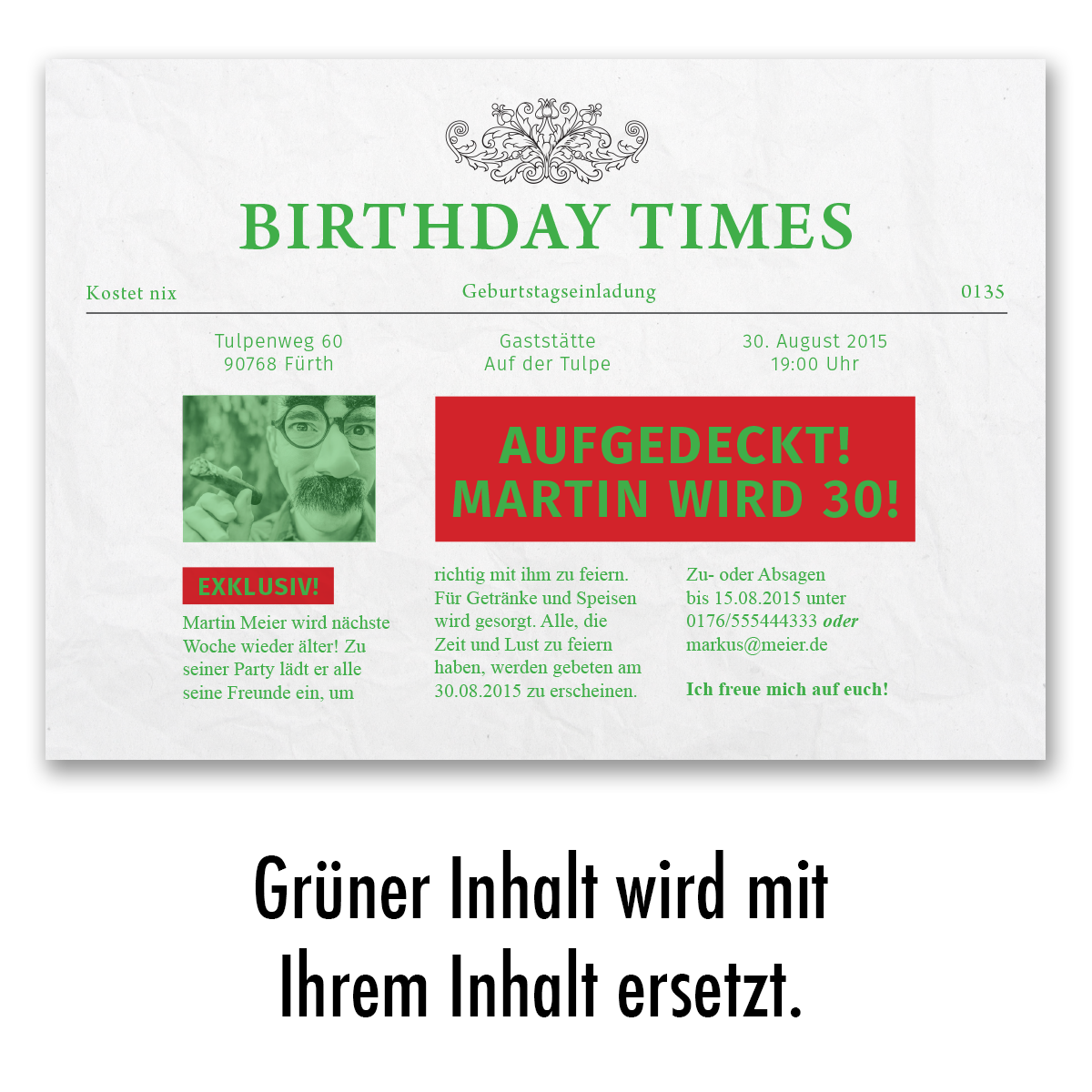 Zeitung Zum Geburtstag geburtstagsglückwünsche