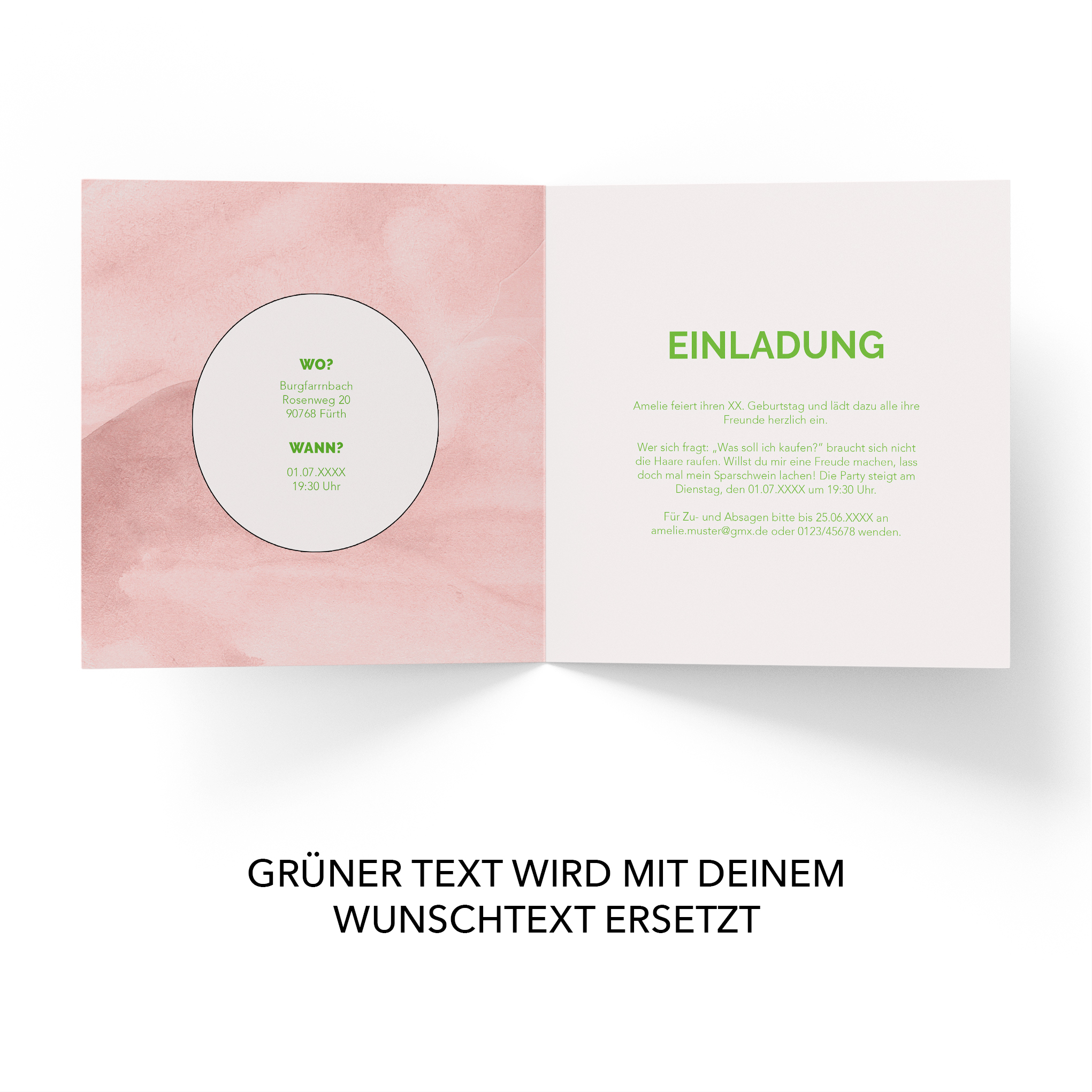 Einladungskarten zum Geburtstag Einladung Karte runder 18 20 30 40 50