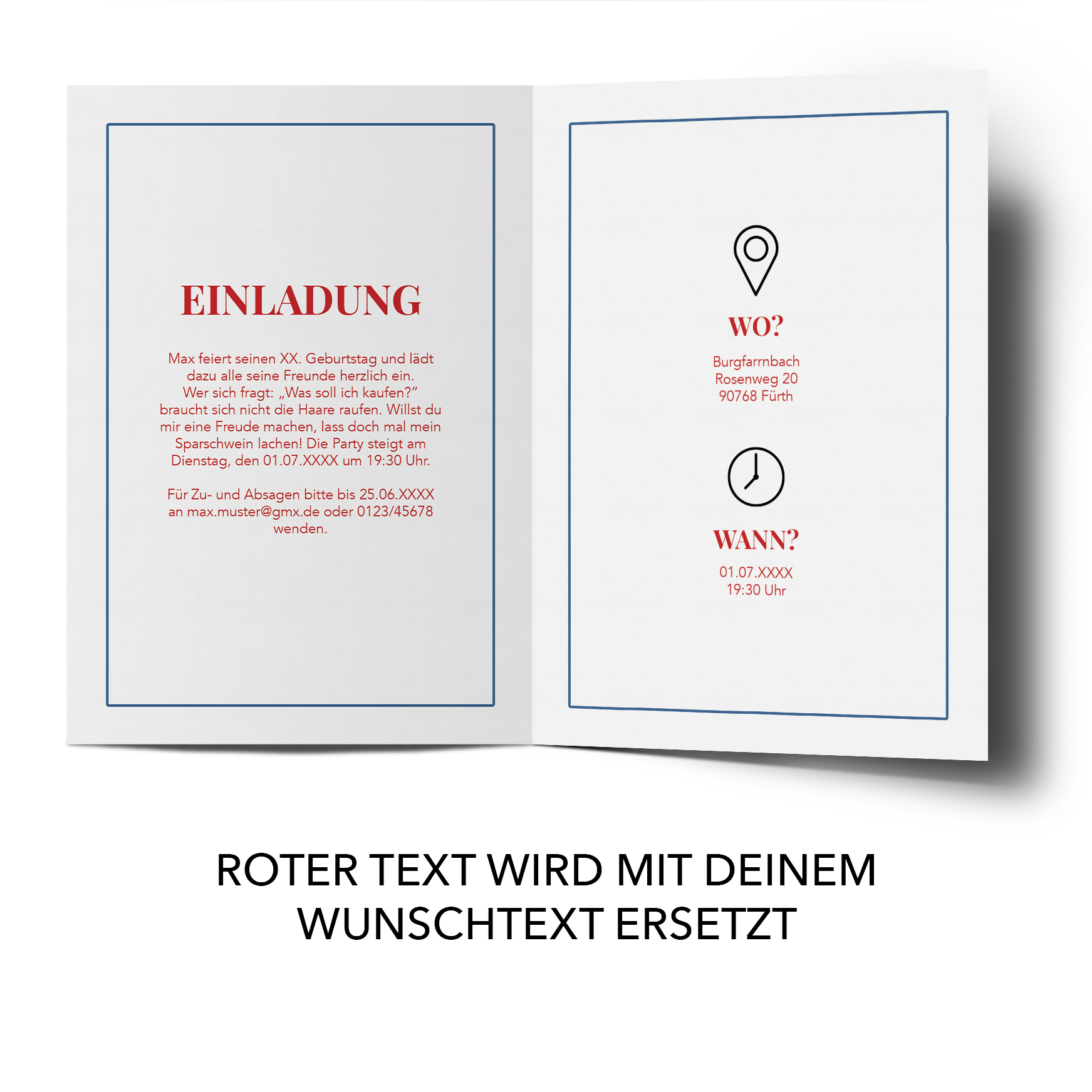 Einladung 80 Geburtstag Einladungskarten Karten Runder 18 20 30 40 50 60 70 Ebay 