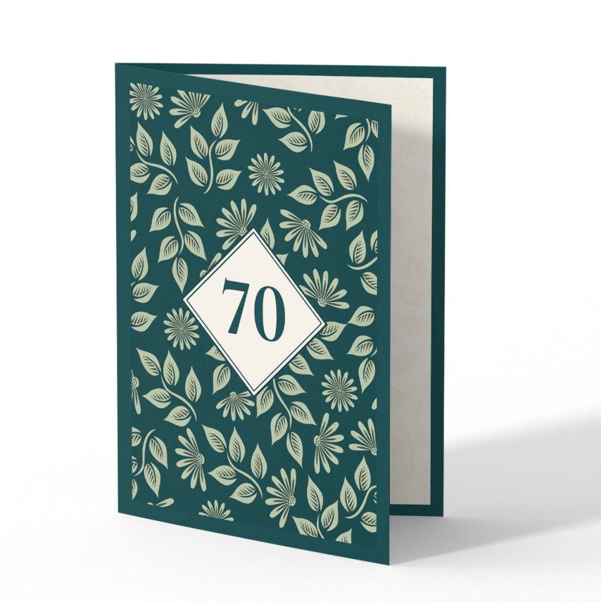 Einladung 70. Geburtstag - Pflanzen