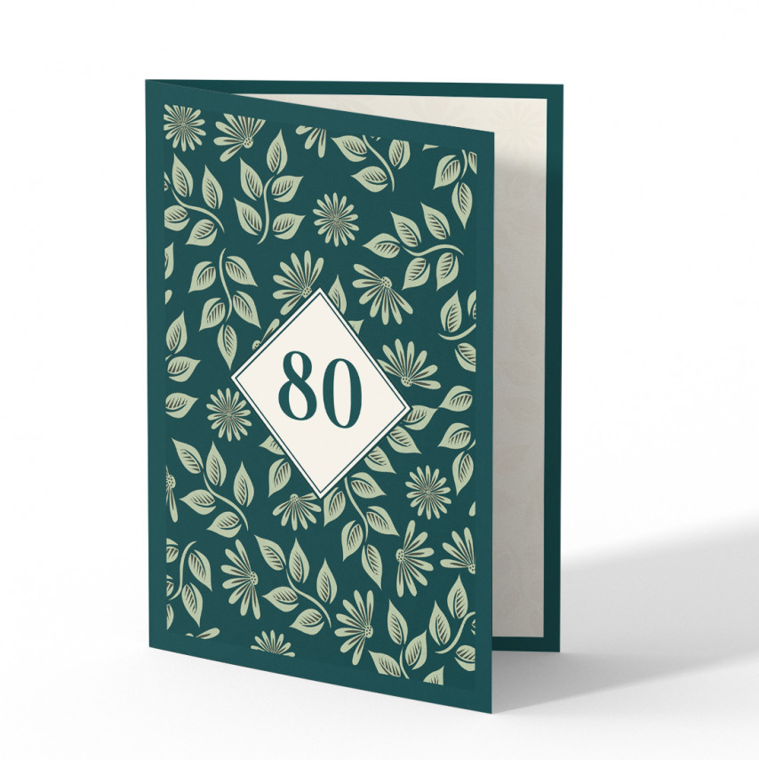 Einladung 80. Geburtstag - Pflanzen