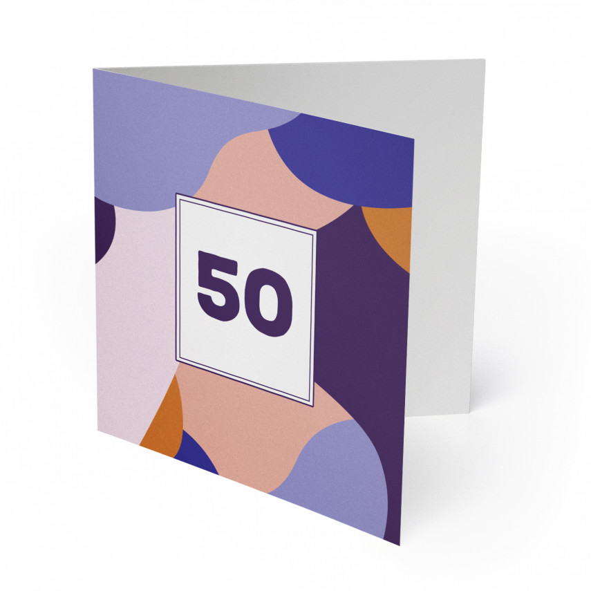 Einladung 50. Geburtstag - Farbkleckse 
