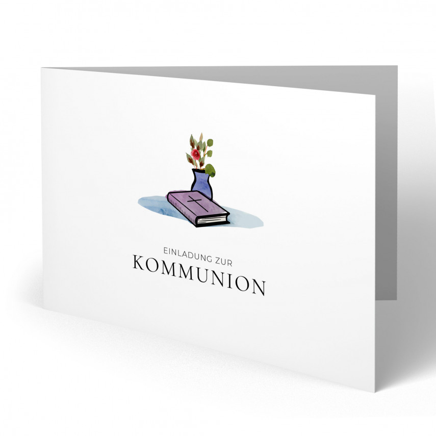 Kommunionskarten Einladung - Bibel
