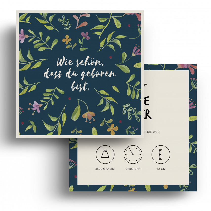 Geburtskarten - Blumen für Mädchen