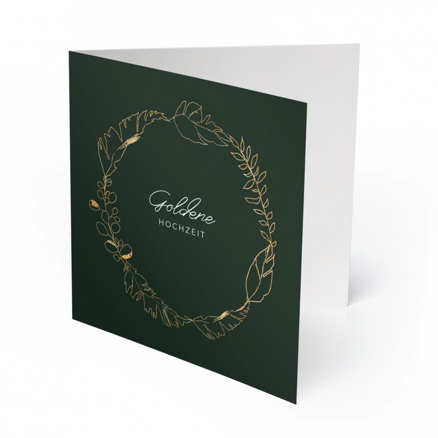Einladungskarten Goldene Hochzeit - Goldener Kranz