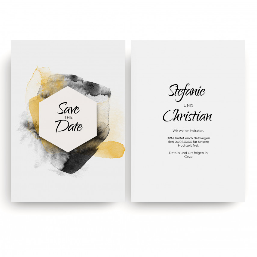 Save the Date Karten zur Hochzeit - Pinselstrich