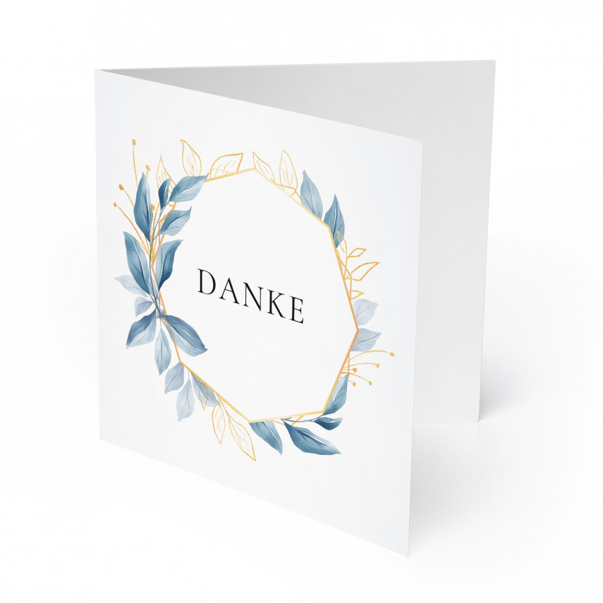 Hochzeit Dankeskarten - Blaugold