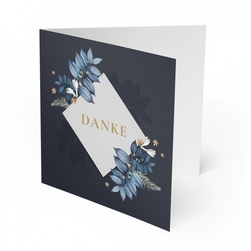 Hochzeit Dankeskarten - Indigo