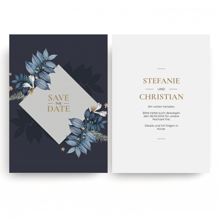 Save the Date Karten zur Hochzeit - Indigo