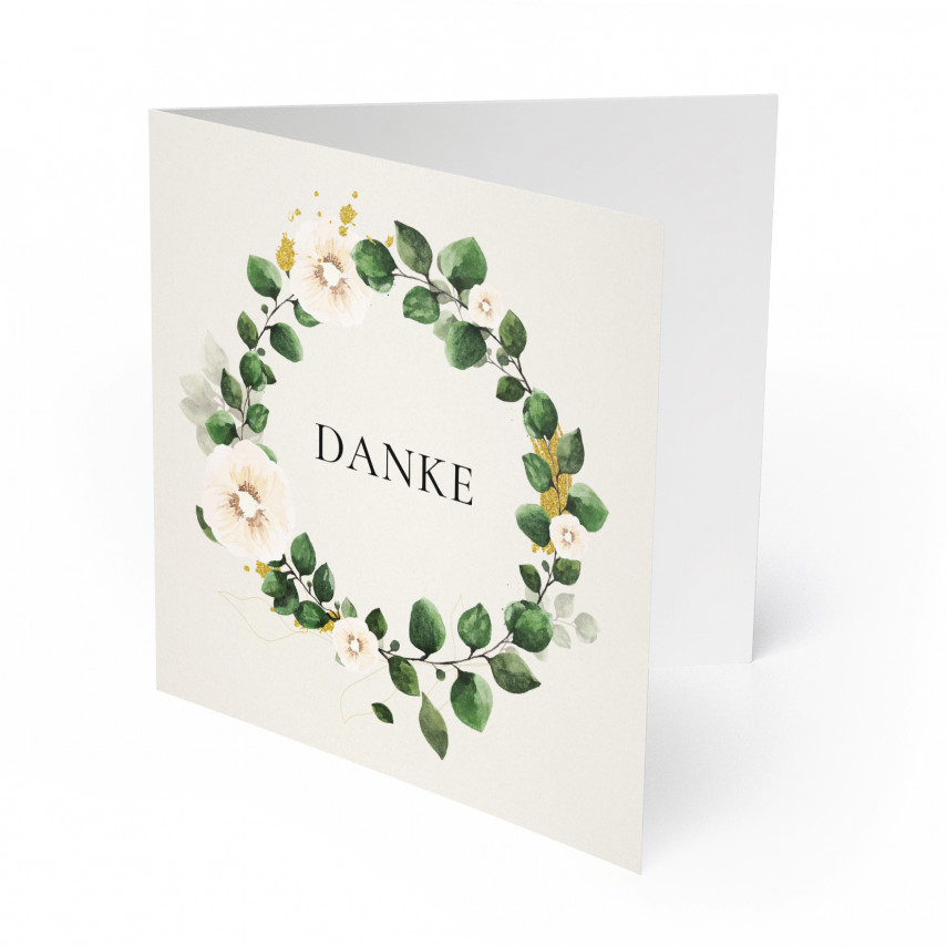 Hochzeit Dankeskarten - Kranz