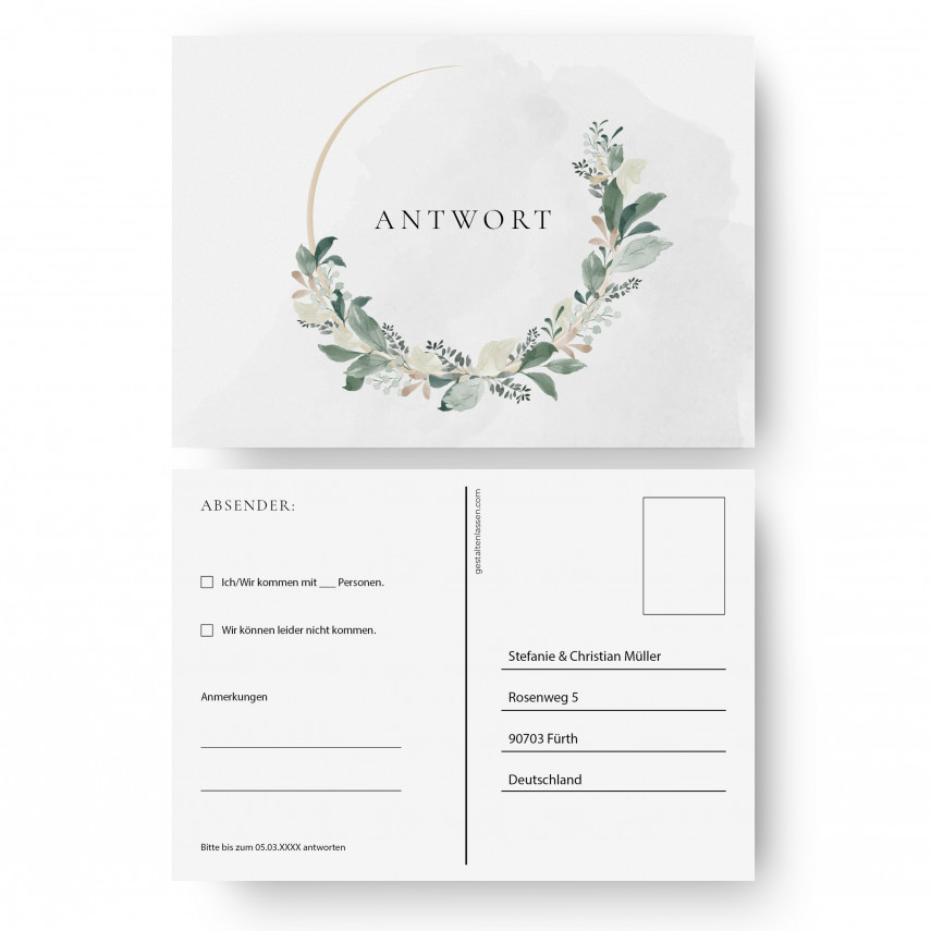 Antwortkarten Hochzeit - Pastell