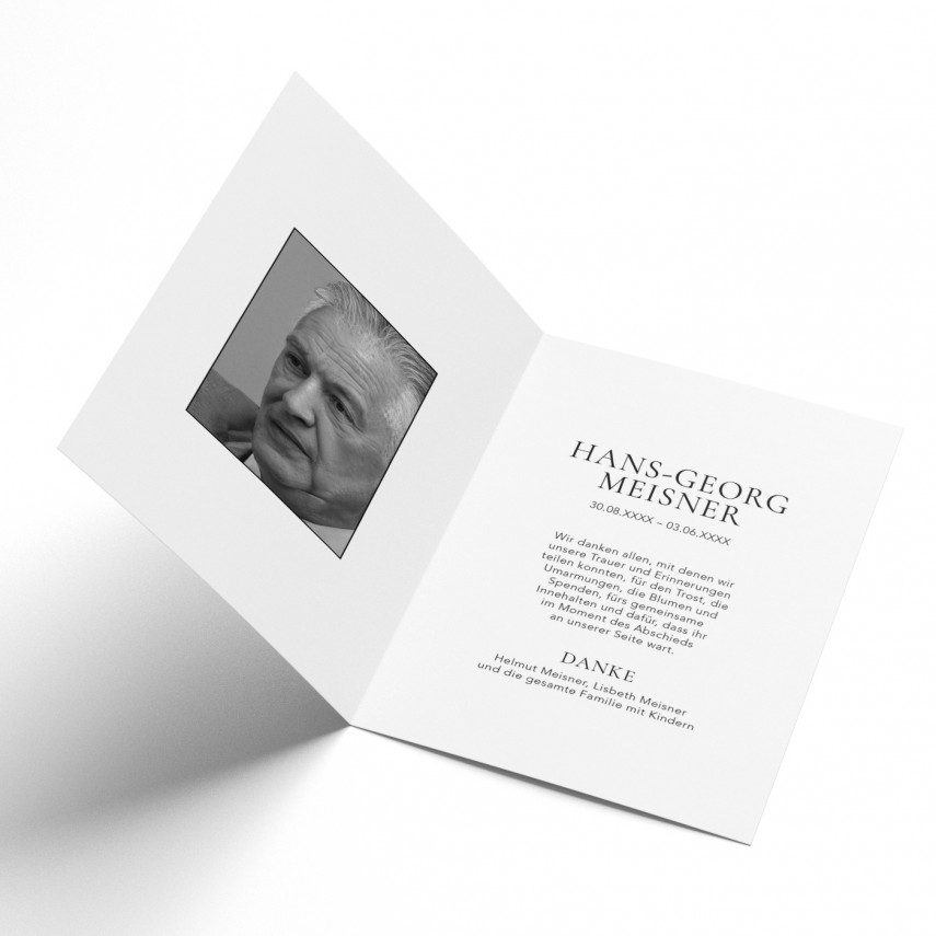 Trauer Danksagungskarten - Blüten als Klappkarte