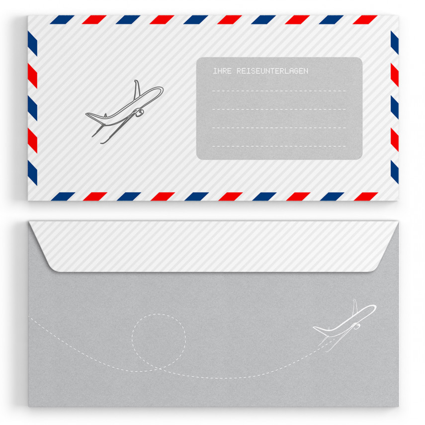 Briefumschläge - Flugticket - DIN Lang