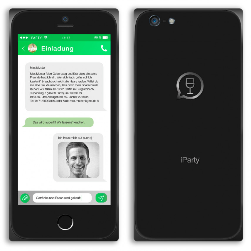 Einladungskarten als Smartphone
