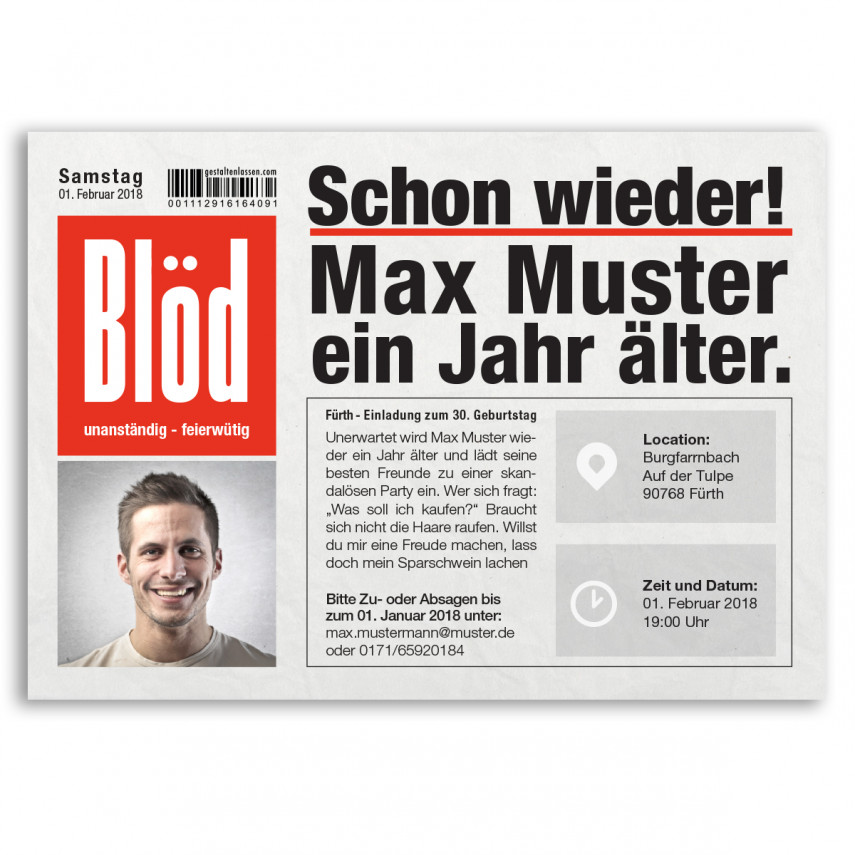 Einladungskarten als Zeitung