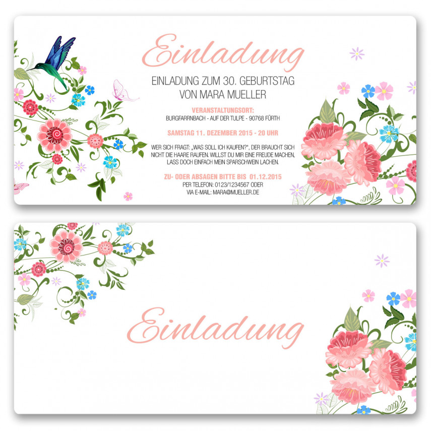 Einladungskarten - Blumen