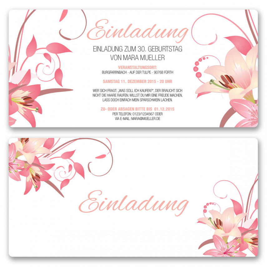 Einladungskarten - Blumen