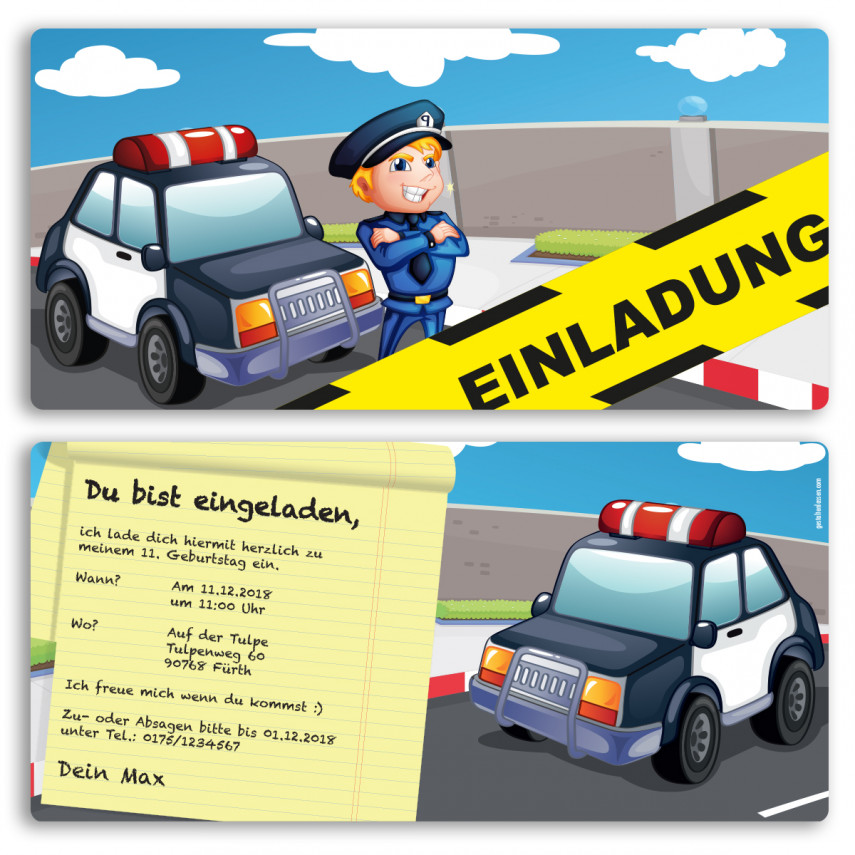 Einladungskarten - Polizei