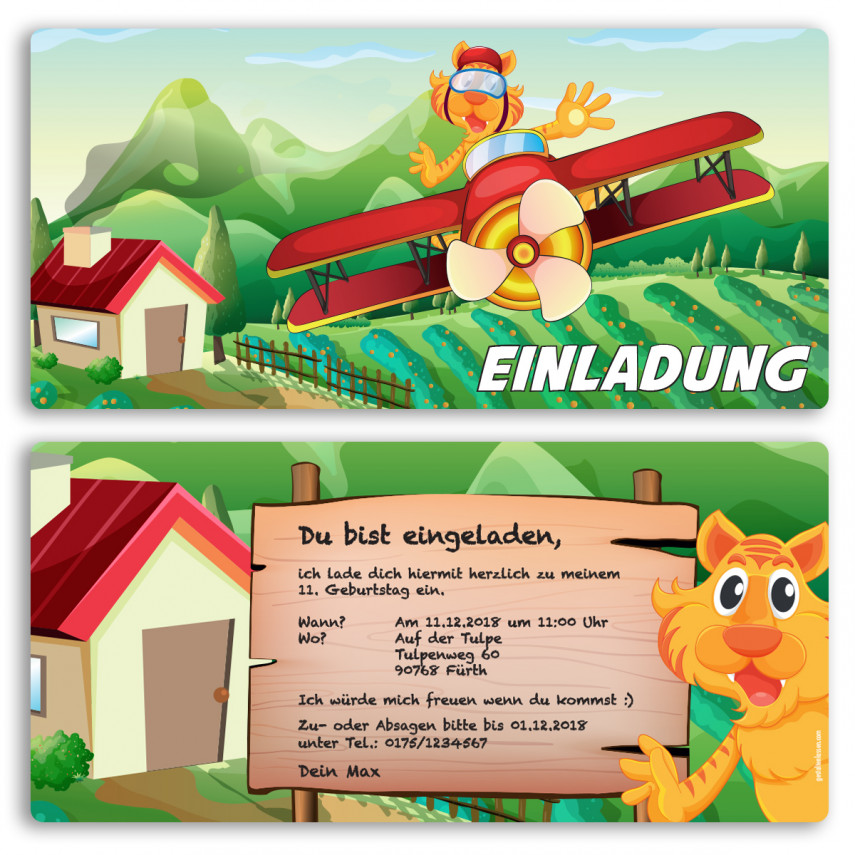 Einladungskarten - Tiger