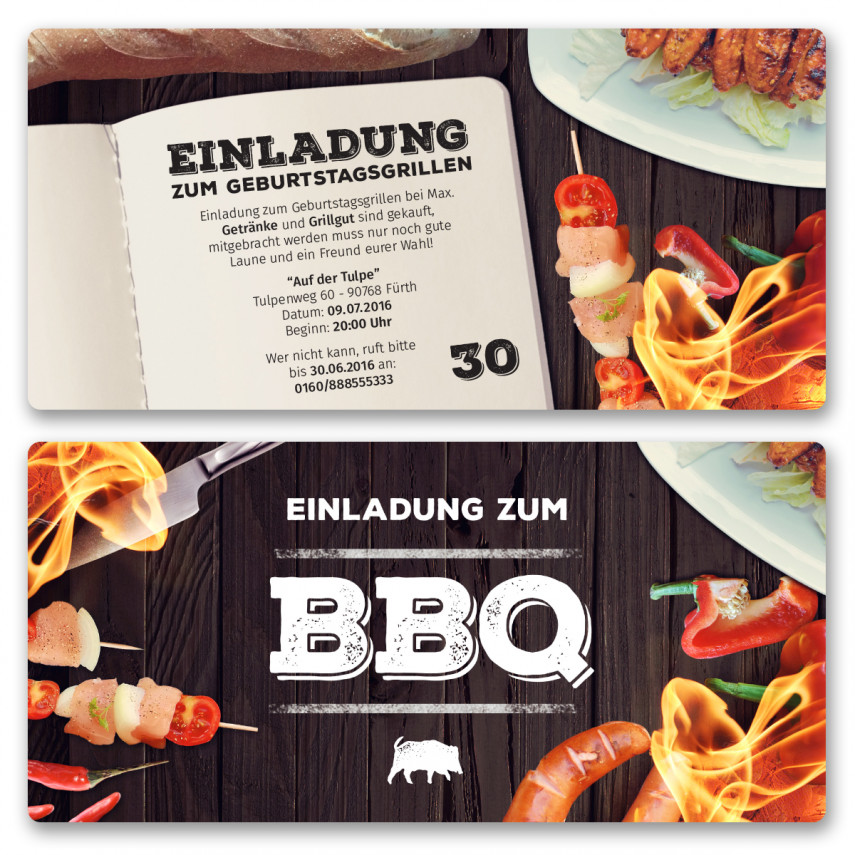 Einladungskarten zum BBQ