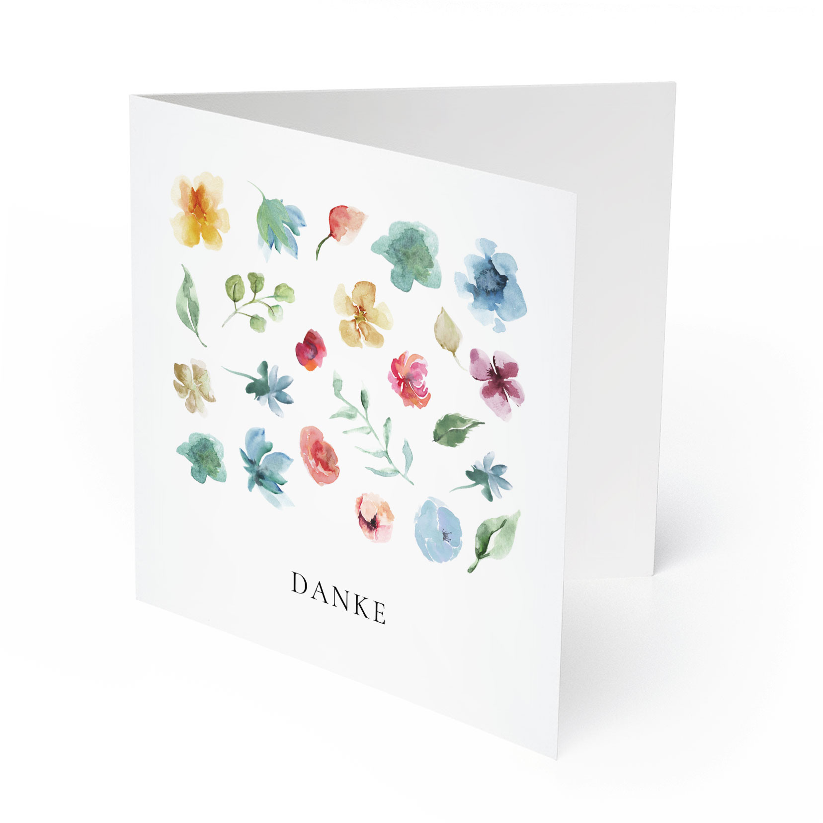 Dankeskarten Mit Aquarell-Blumenmuster – Generische Grußkarten Für Jeden Anlass