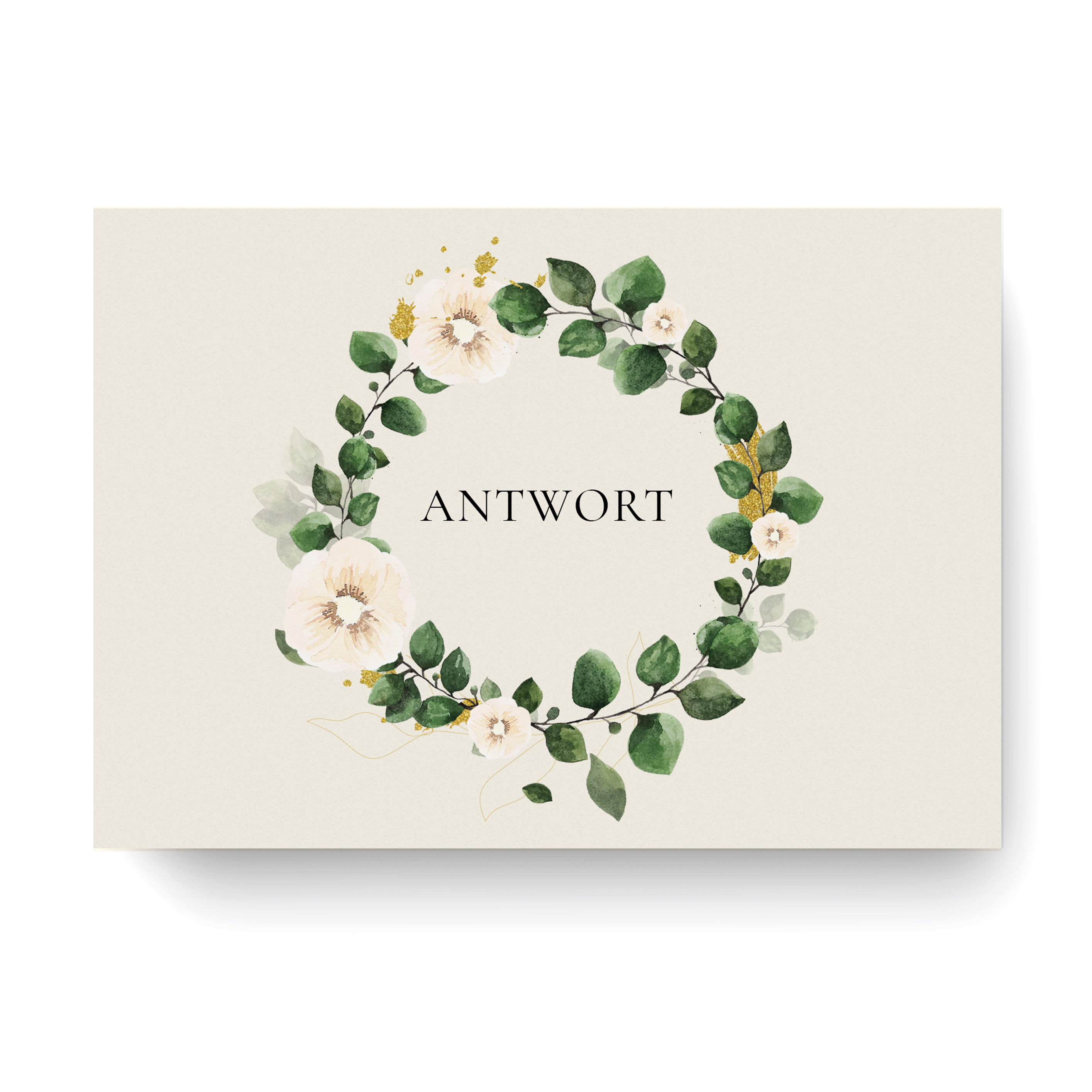 Antwortkarten zur Hochzeit Kranz