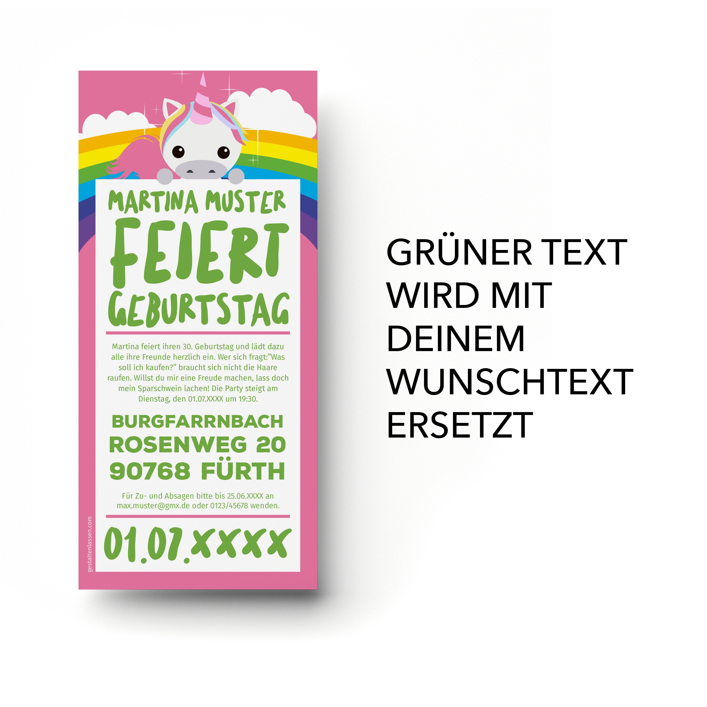 Einhorn Happy Birthday Madchen Kinder Violetta Schwangerschafts