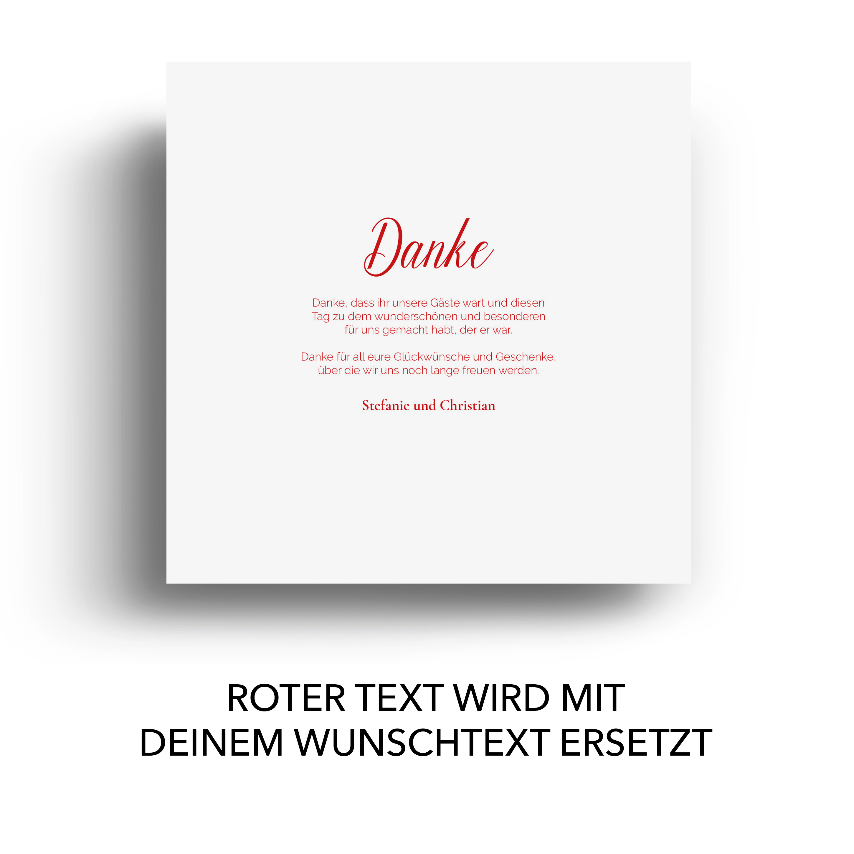 Hochzeit Dankeskarten Gold Pflanzen