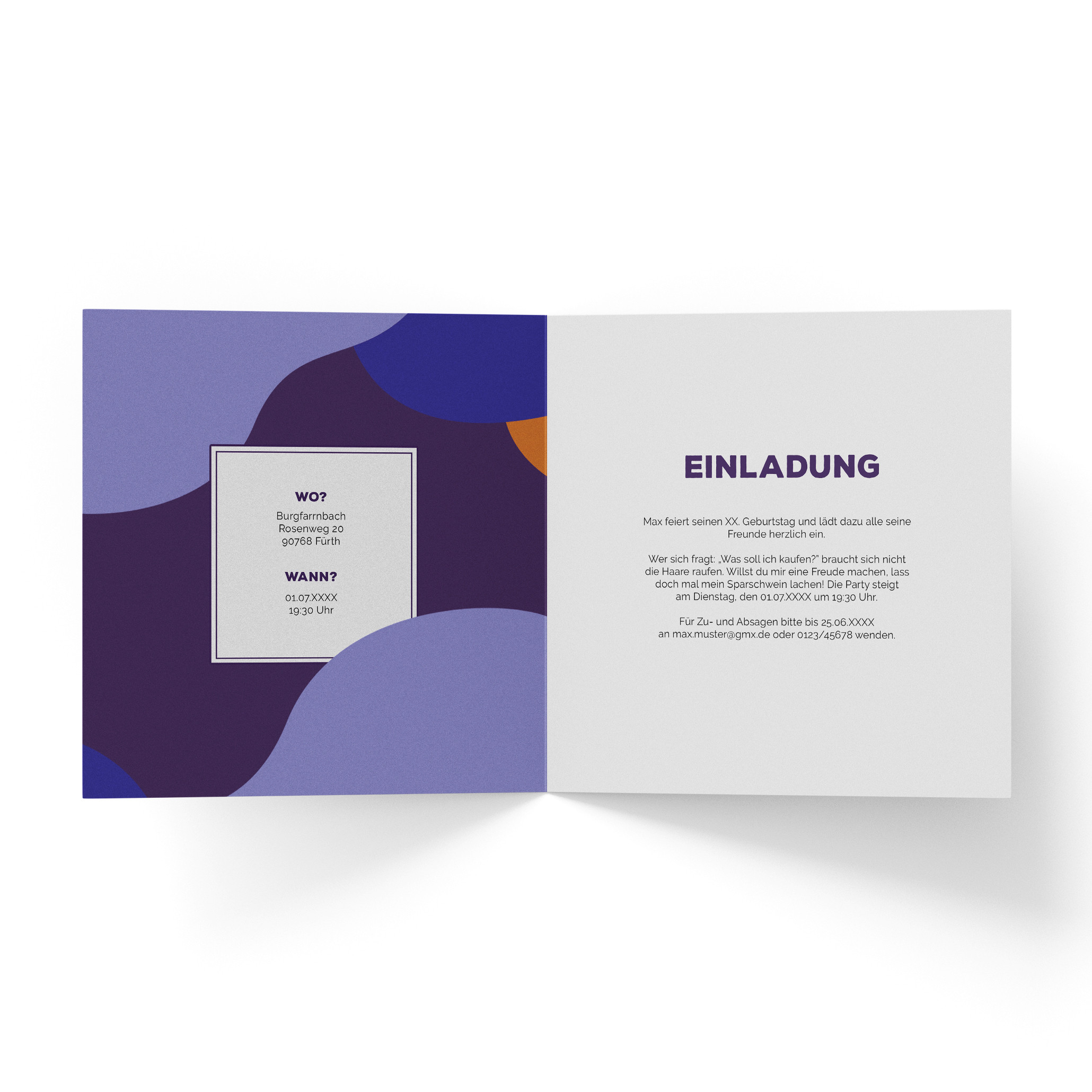 Einladungskarten Zum 70 Geburtstag Mit Farbflecken