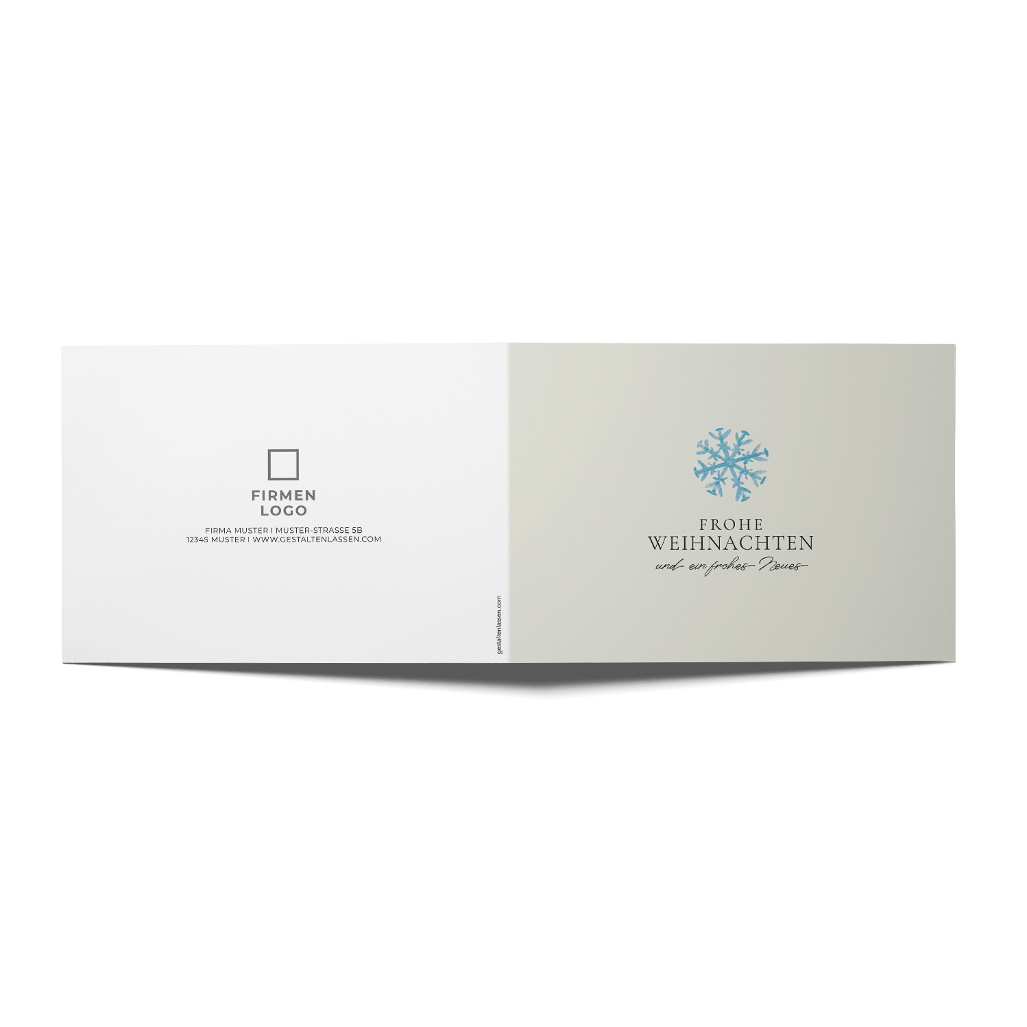 The Gallery Collection – 25 Business Weihnachtskarten Mit Goldener Schneeflocken-Folie, 14x20 Cm, Inkl. Umschlag