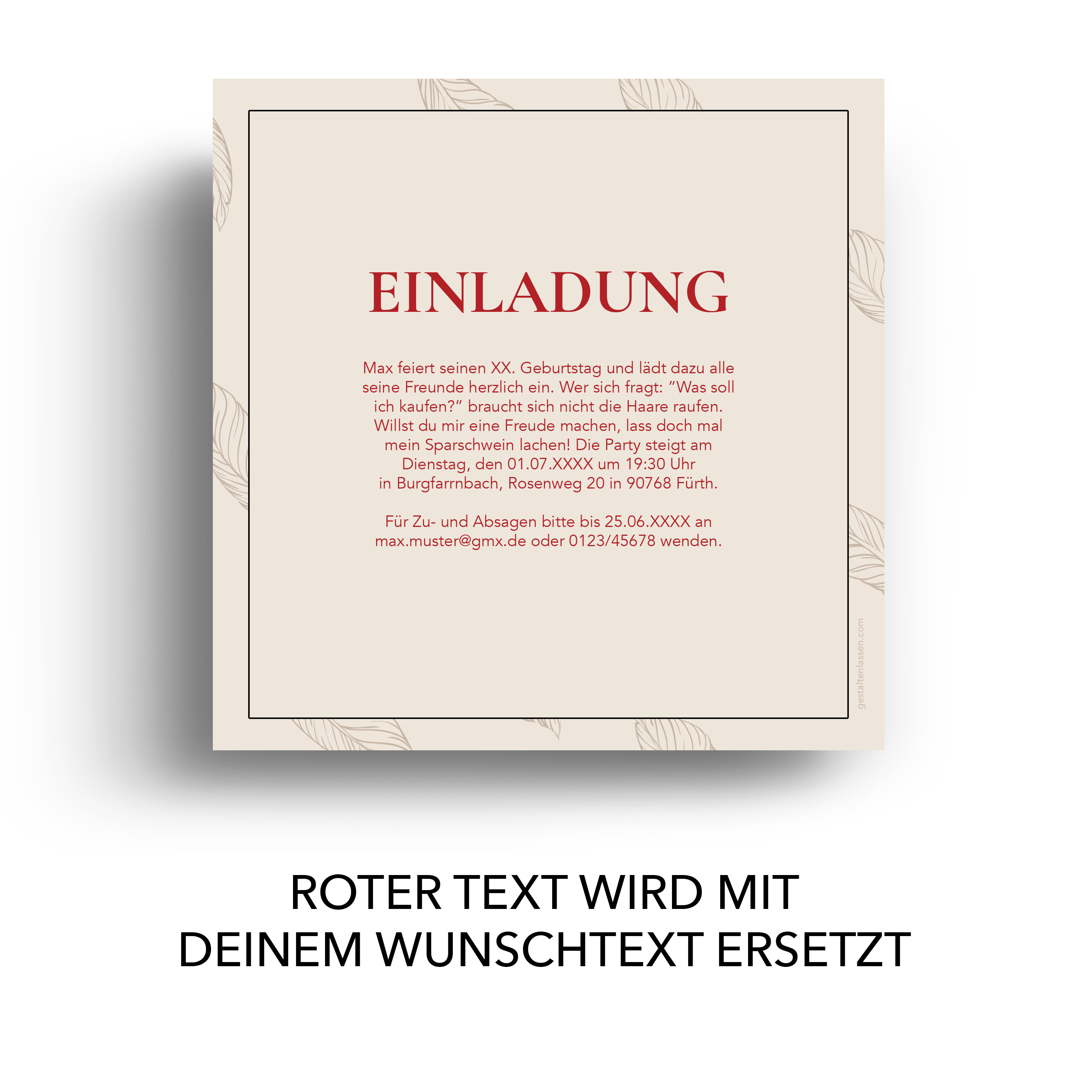 Einladungskarten Zum 18 Geburtstag Mit Federn