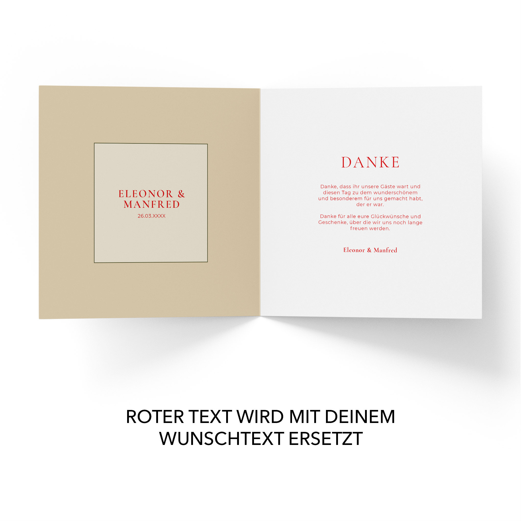 Danksagungskarten zur Goldenen Hochzeit Blumen