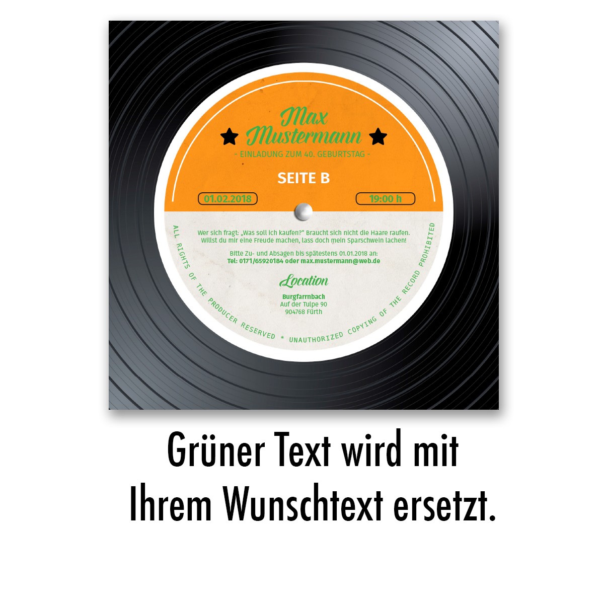 Goldene Schallplatte 24k Individuell Premium