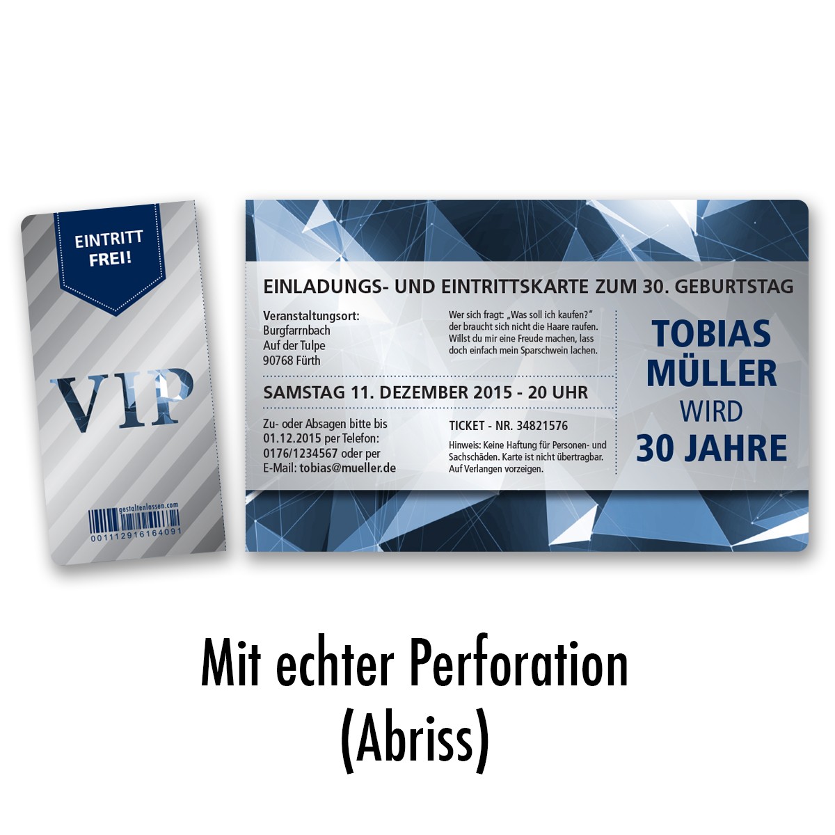 Einladungskarten als VIP Eintrittskarte bestellen