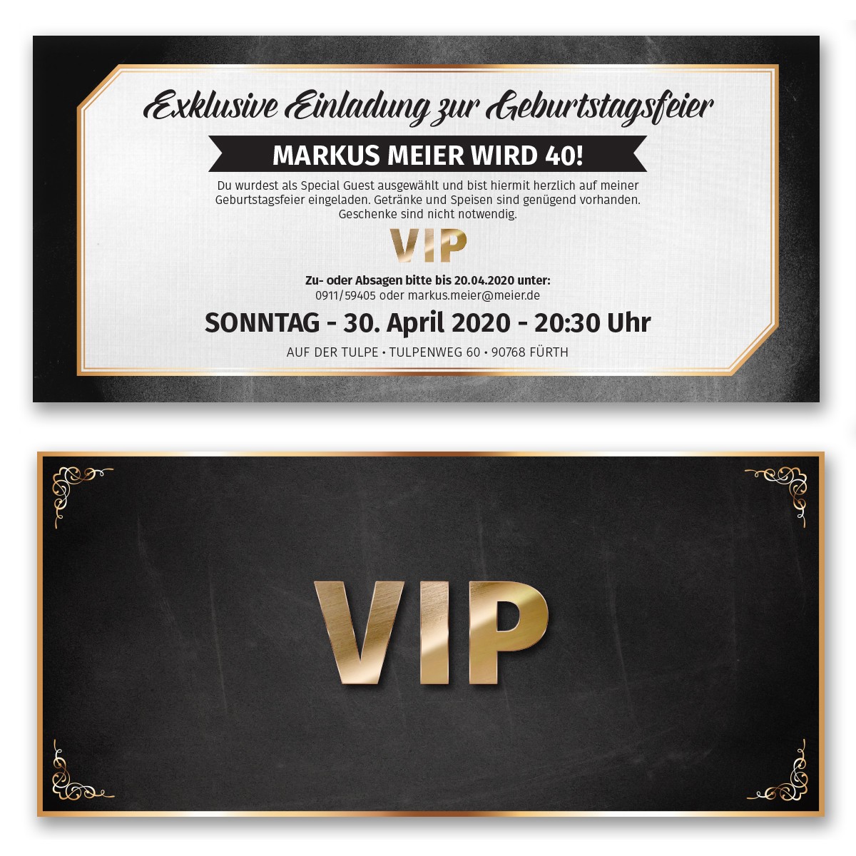 Einladungskarten als VIP-Ticket bestellen