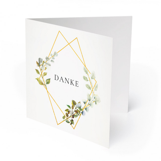 Hochzeit Dankeskarten - Goldene Raute