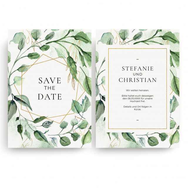 Save the Date Karten zur Hochzeit - Raute