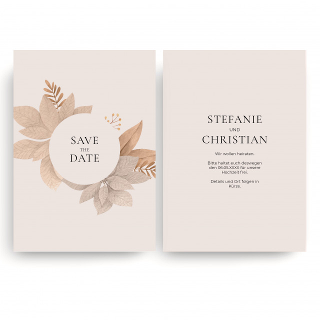 Save the Date Karten zur Hochzeit - Beige