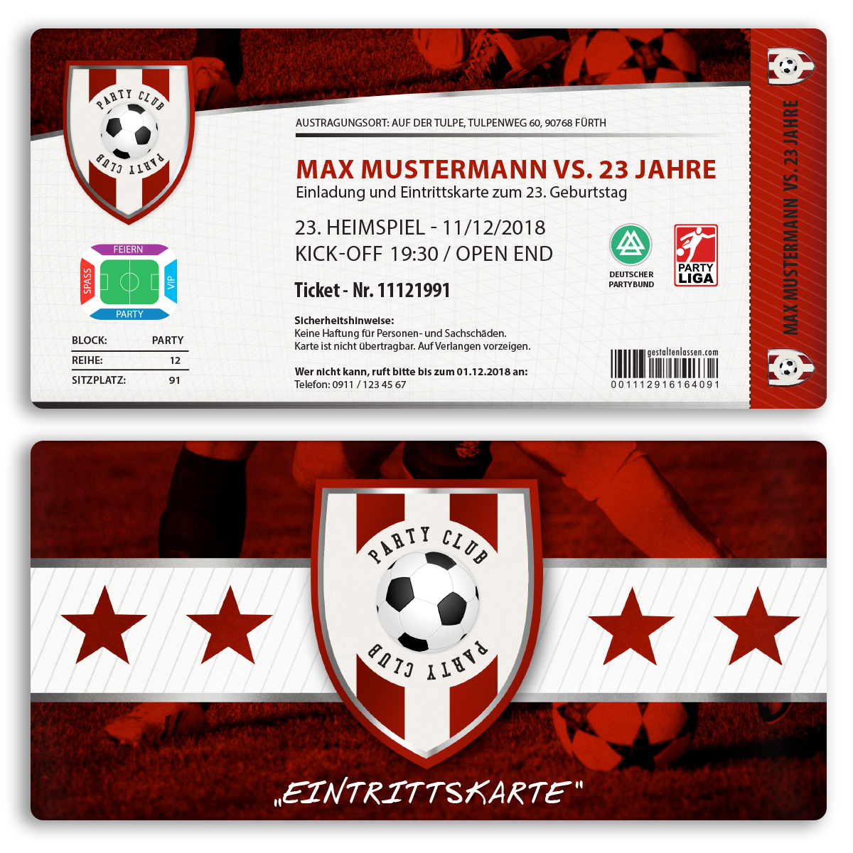 Karte Geburtstag Fußball