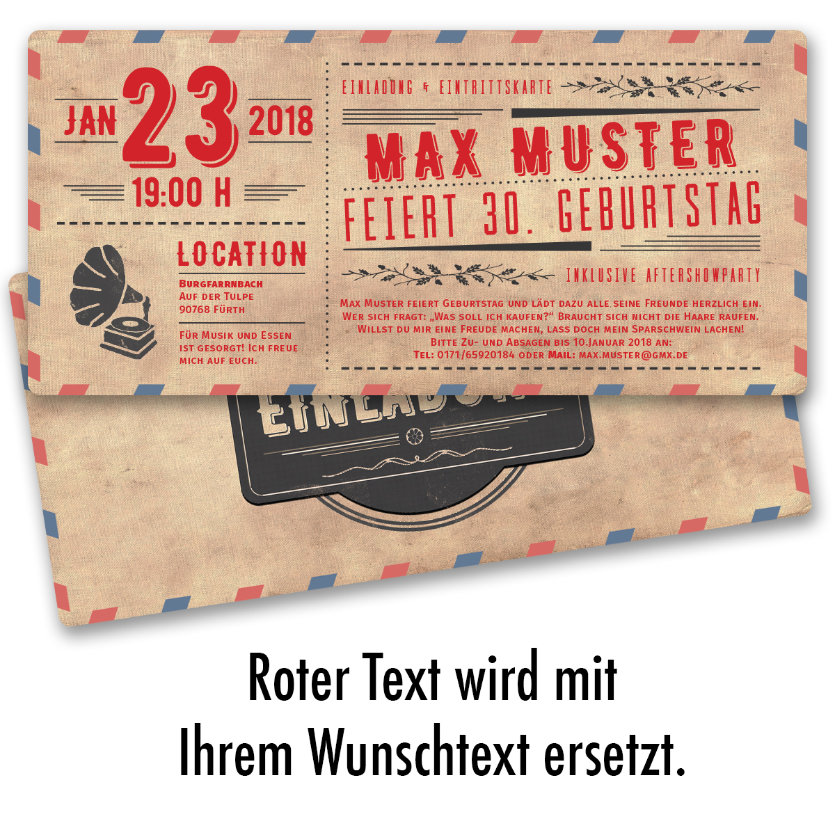 20 30 40 50 60 Einladung Karten Zum Geburtstag Im Vintage Look