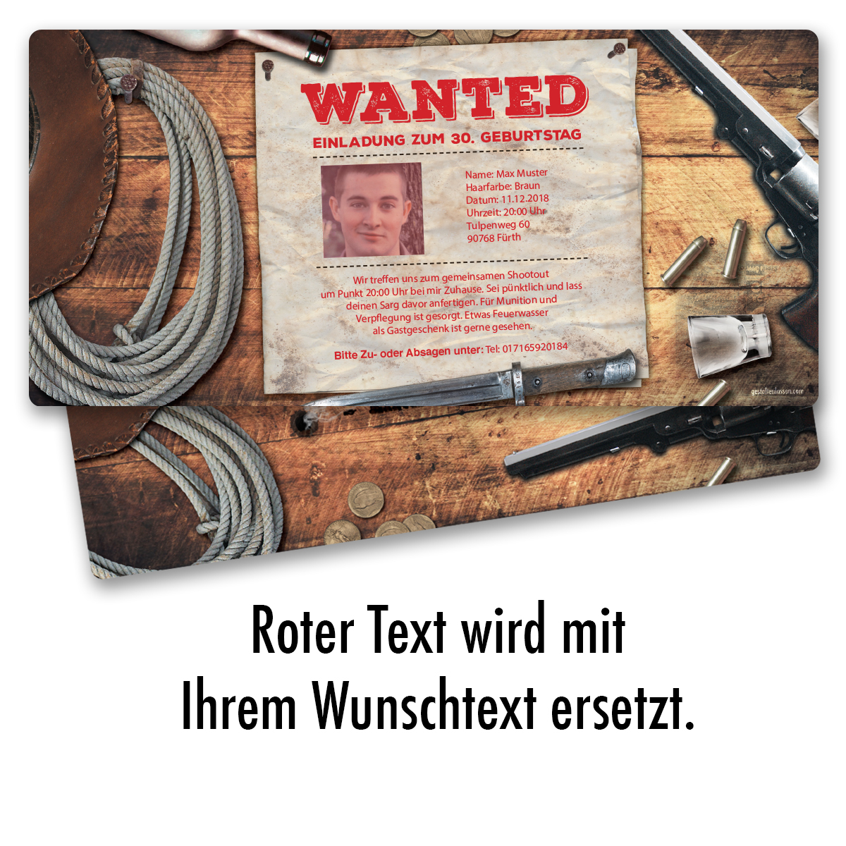 Einladung Zum Geburtstag Einladungskarten Als Wanted Poster Cowboy Western Ebay